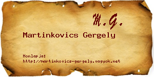 Martinkovics Gergely névjegykártya